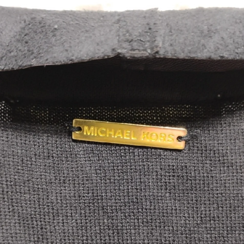(BX10) SALE! New Michael Kors Black Faux Suede/Leather Women's Drapey Top